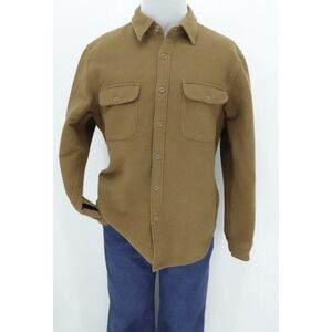 J Crew Oarsman Shirt Mens Medium Brown Chamois Flannel Classic Heritage Pockets